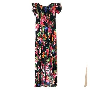 Smocked off shoulder dress